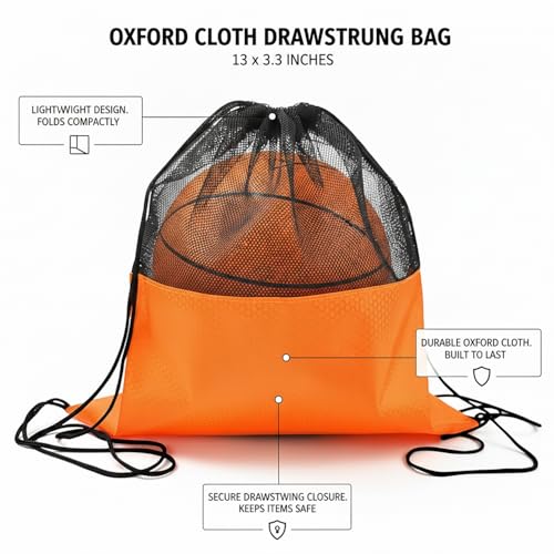 Oxford Cloth Drawstring Bag for Shoes and Essentials, Durable Gym Sack with Secure Closure, 13 x 3.3 Inches