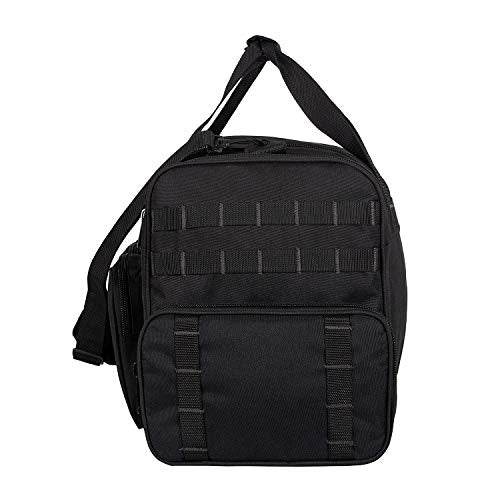 K-Cliffs Heavy Duty Tactical Range Duffel Quality Gear Travel Sports Gym Equipment Bag Military Molle Lockable Zippers with US Flag Patch 27 Inch Black - size: 27 Inch Black