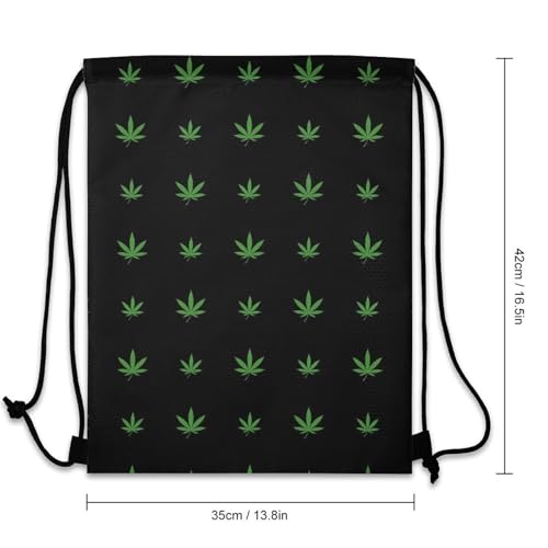 Swim Drawstring Bag Waterproof Sports Backpack for Beach Gym Training Gear Storage Lightweight Unisex Sackpack, Weedleaf Pattern Bags - color: Picture (39)