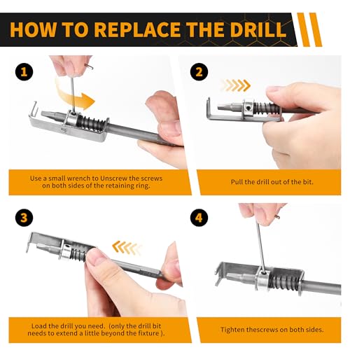 Spring Loaded Screw Holder Bit, 4 PCS Anti-drop Screwdriver Bit Holder | Screwdriver with Screw Holder for Grip Screws in Overhead or One Handed Positions, Electricians, DIY Repair(Phillips+Square)