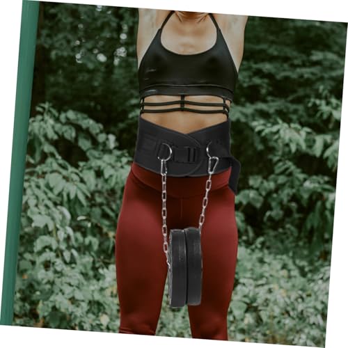 Weightlifting Dipping Belt with Thick Chain and Buckle for Upper Body Strength Training Elastic Waist Support Fitness Supply for Running Hiking Climbing Yoga and Leisure Walks