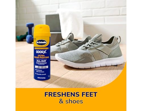 Dr. Scholl's ODOR-FIGHTING SPRAY POWDER, 4.7 oz - Instant Odor Destroyer - All-Day Protection - Freshens Feet & Shoes (Pack of 2)