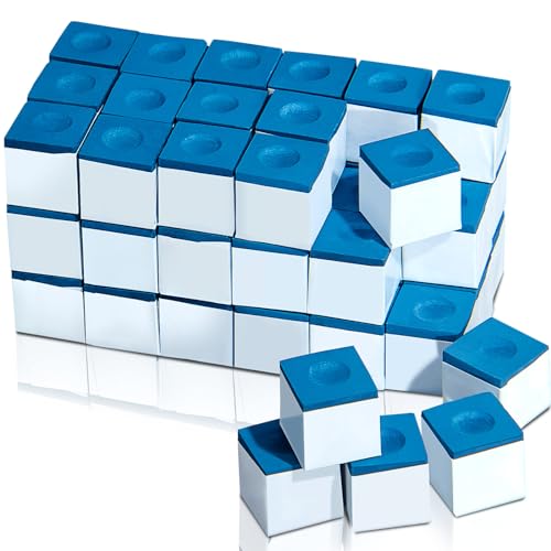 Junkin Pool Chalk Cubes for Billiard Cue Sticks, 48/72/108Pack Options, Table Accessories for Clubs, Bars & Home - color: Blue