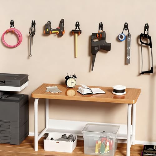 GeeWatom Garage Storage Utility Hooks，Garage Garden Tool Organizer，Steel Wall Mount Hooks, Garden Small U Hooks (6 Pack-Black) - color: 6 Pack-Black