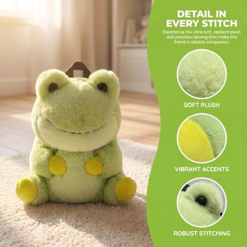Cute Frog Plush Chalk Bag for Rock Climbing, Soft Fluffy Animal Climbing Magnesium Pouch with Adjustable Belt, Novelty Stylish Chalk Bucket for Bouldering Gym Training