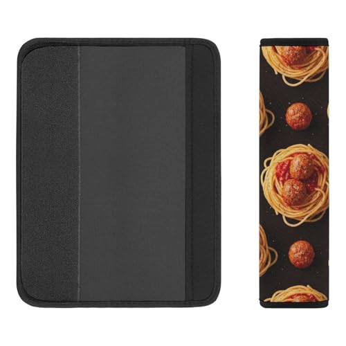 Soft Padded Car Seat Straps Shoulder Pads for Elderly Support, All Vehicles, 1 Pair Italian Pasta Tomato Spaghetti Shoulder Protector Anti-Slip Pad - color: Pattern 1014