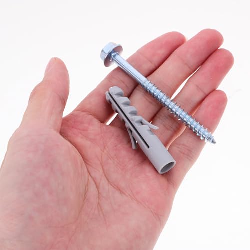 Kisangel 10 Sets Heavy Duty Tv Mount Hardware Screws Kit with Carbon Steel Expansion Anchors for Tv Wall Mount Installation and Range Hood Installation