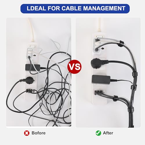 Nettbe Reusable Cable Ties, 210 PCS 8 Inches Adjustable Cord Straps Wire Organizer Cord Wrap and Hook Loop Cable Management - size: 8inches-210PCS