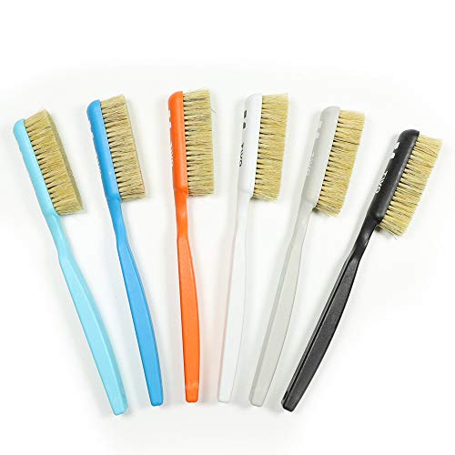 TWO STONES Climbing Chalk Brush with Thick Ultra Durable Boar's Hair Bristles, Bouldering Brush with Ergonomic Handle Portable with Climbing Chalk Bag(Not Included) for Climbing Wall Holds - color: Mixed 6 Colors