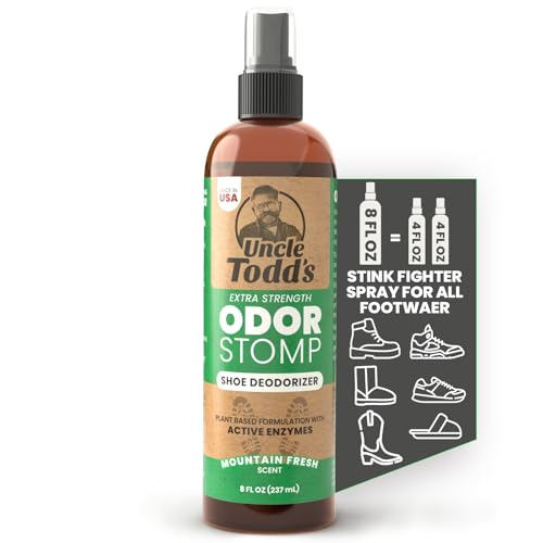 Uncle Todd's Shoe Deodorizer Spray 8oz - Proven & Powerful Enzyme Formula Spray for Shoe Odor Elimination in All Footwear (Mountain Fresh) - size: 8 Fl Oz (Pack of 1)