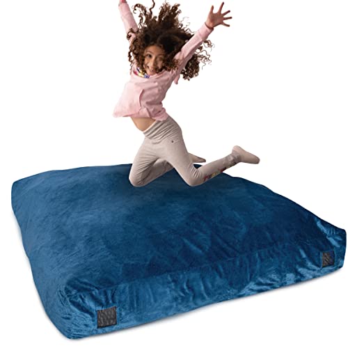 Milliard Crash Pad Sensory Pad with Foam for Kids and Adults with Washable Cover (5 feet x 5 feet) (Blue) - color: Blue