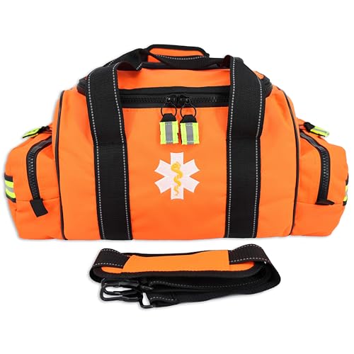 Lightning X Customizable Large EMT Medic First Responder EMS Trauma Jump Bag w/Embroidered Name - Orange - color: Orange