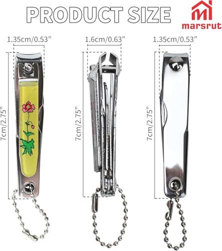 2Pcs (Random Color) 2.5" Stainless Steel Multi Tool Nail Clipper with Knife & Bottle Opener for Home, Outdoor Adventures & Travel, NEW