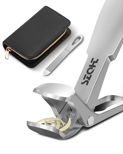 2025 Upgrade Angled Head Nail Clippers for Men, Toenail Clippers for Seniors Thick Toenails, Large Toe nail Clippers with Catcher, Extra Wide Handle,Sharp Heavy Duty Stainless Steel Nail Cutter-Silver - style: Sliver