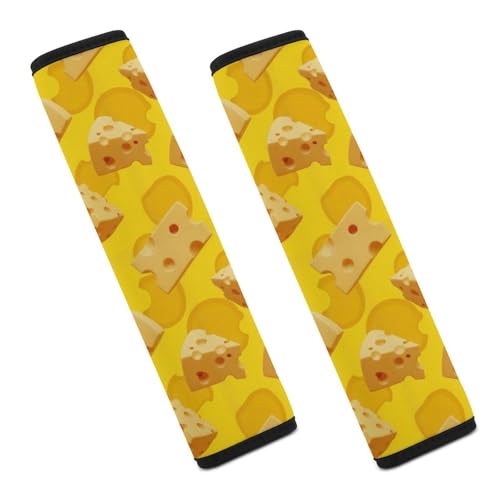 Universal Soft and Comfortable Cheese Fun Seat Belt Shoulder Pad for Kids, Most Cars, 1 Pair Seat Belt Covers Cushion Anti-Slip Pad - color: Pattern 703
