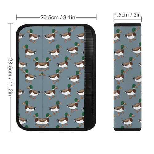 Breathable Car Seat Belt Pad for Girls and Boys, Stroller Pushchair High Chair, 2PCS Mallard Duck Print Shoulder Harness Cover Easy Install (No Tool) - color: Pattern 1016