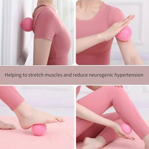 2Pcs Spiky Hard Massage Balls,Soft Spiked Manual Massager Rollers Body Spiky Balls Fitness Finger Relax Tool for Plantar Fasciitis Exercise Back Feet (Small 7.5cm) - color: Purple, size: Small 7.5cm