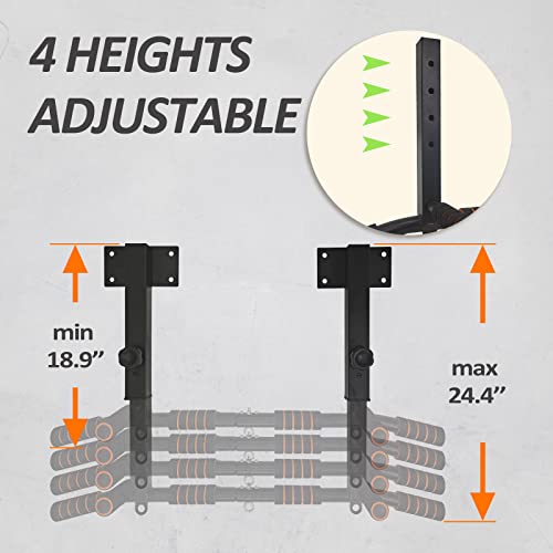 BESTHLS Wall Mounted Pull Up Bar and Dip Station, Heavy Duty Wall Mount Pull-up Chin Up Bar Multifunctional Home Gym Workout Indoor Exercise Equipment Support to 440 Lbs - style: Joist Mount