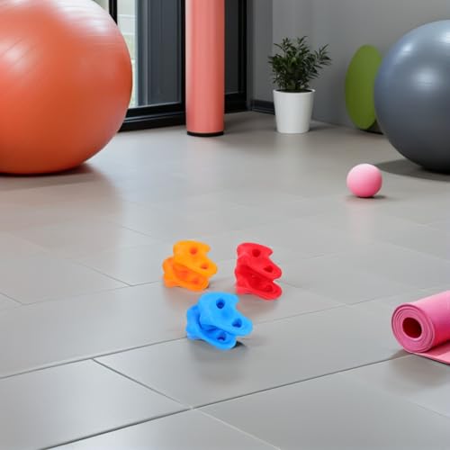 6pcs Climbing Wall Holds Kit, Thickened Indoor Outdoor Playground Climbing Rock Attachments with Blue Red Orange Grips for Home and Sports Play Sets