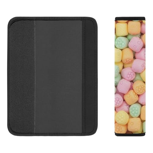 2 Pack Cute Candy Car Seat Belt Pad Soft Padded Automotive Seat Belt Protector for Child, Stroller Pushchair High Chair, Shock Absorption - color: Pattern 97