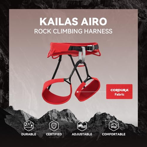 KAILAS Airo Rock Climbing Harness Men Roofing Harnesses Rescue Mountaineering Safety Belt Women Comfortable Lightweight - color: Red, size: X-Small
