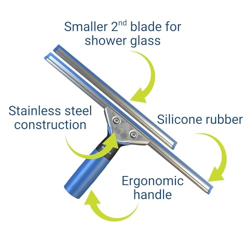 EnduroShield Professional Window Squeegee - 10 & 14 Inch Blades | Premium Silicone Blades | Streak-Free Results | Ergonomic Handle | Professional Grade - size: Single: Professional Squeegee