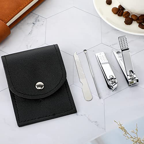 Lasnten 24 Set Valentine Manicure Set Bulk Nail Clippers Grooming Nail Kit Stainless Steel Professional Pedicure Tools Kit with Travel Case for Men Women Valentine's Day Gift(4 in 1,Black) - color: Black, size: 4 in 1
