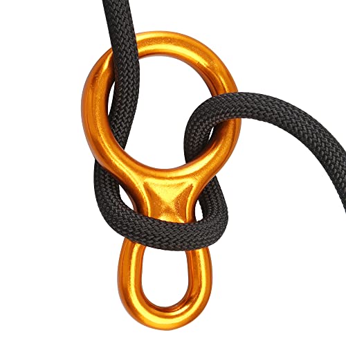 SOB Rescue Figure 8 Descender Belaying Belay Device Rock Climbing Rappelling Gear Aluminum Magnesium Alloy for Climbing,High Rescue,Mountaineering - color: Gold