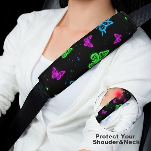 1 Pair Space Blue Butterfly Car Seat Straps Shoulder Pads Soft Padded Harness Pads Strap for Adult Use, Stroller Pushchair High Chair, Comfortable Driving - color: Pattern 495