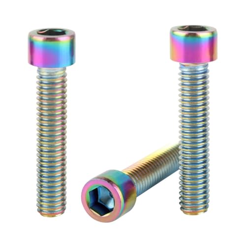 6Pcs Bike Screws M6x10 12 16 18 20 25 30 35mm Stainless Steel Socket Head Cap Allen Hex Bolt (Ranibow, M6 x35mm) - color: Ranibow, size: M6 x35mm