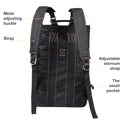 Military Tactical Backpack with Parachute Buckles, Nylon Daypack | Built for men and women for travel, outdoor hiking, camping, trekking, climbing, college, and daily carry - color: Black