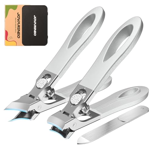 Toenail Clippers for Thick Toenails, Wide Jaw Opening Nail Clippers for Men, Heavy Duty Ingrown Toenail Clippers Nail Cutters, Eagle Beak Slanted Nail Clippers，3-Piece Set with Case - size: 2PCS Slanted & Curved