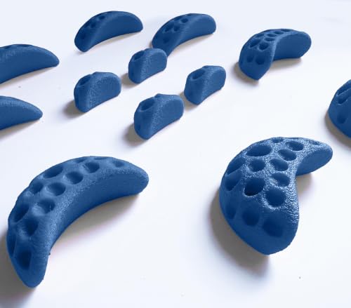 Moon Rock Climbing Holds Kids Swing Set Easy to Grab Rock Climbing Holds for Swing Sets and Home Climbing Walls. Positive in Cut Jugs. (Blue) - color: Blue