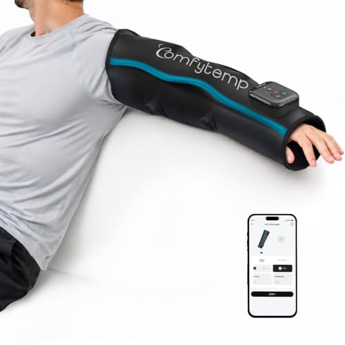 Comfytemp Air Compression Arm Massager for Circulation and Pain Relief, L | Recovery for Tennis Elbow, Edema, Portable Full-Arm Compression Sleeve, Ideal for Men Women (Fits Upper Arm 14"~17") - size: L, 14"~17"