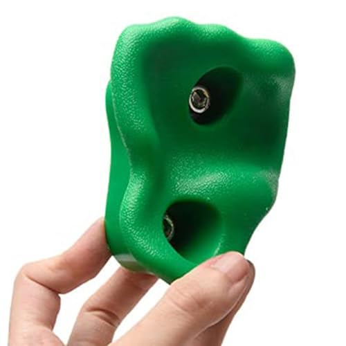 SUNGOOYUE 20 PCS Rock Climbing Holds, Ergonomic PE Rock Wall Grips with Screws and Wrench Tool, for Indoor Outdoor Kids - color: Green