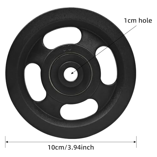 Gym Pulley 100 mm, Pulley Equipment Steel Cable Gym Pulley for Lifting Spare Parts Gym Multi-Function, 2 Pieces - color: 100mm-2 PCS-P
