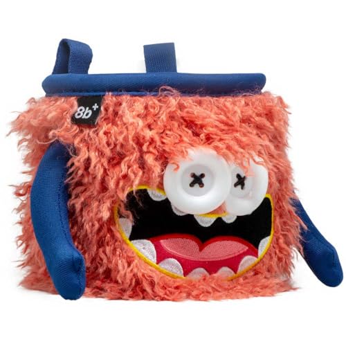 8BPLUS Chalk Bag for Rock Climbing and Bouldering, Chalk Pouch incl Belt & Biner – Cute Funny Character Design, Wide Opening, Gear with Personality, Gift for Climbers - style: EDDIE