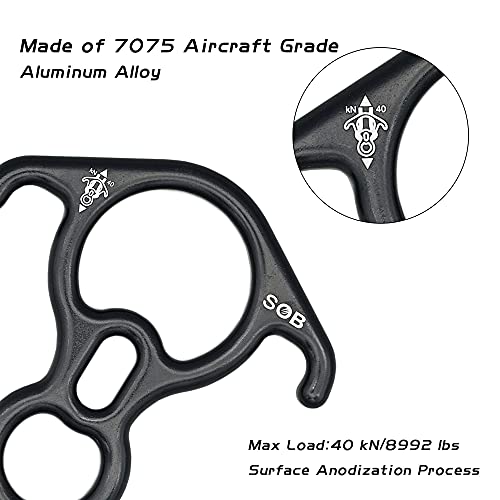 SOB Rescue Figure 8 Descender Belaying Belay Device Rock Climbing Rappelling Gear Aluminum Magnesium Alloy for Climbing,High Rescue,Mountaineering - color: Black