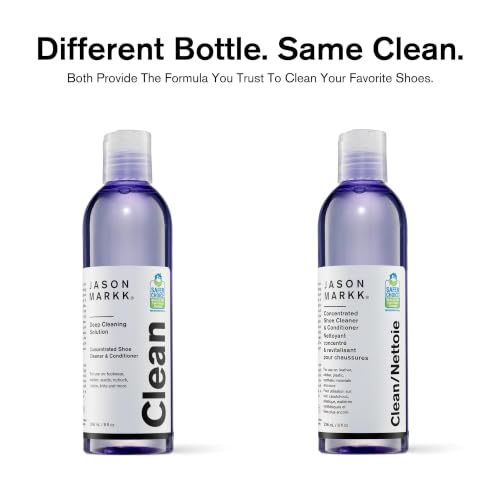 Jason Markk Deep Cleaning Solution, Shoe Cleaner, Cleans & Conditions, Sneaker Care, Ideal for Footwear, Safe for Leather, Suede, Nubuck, Cotton, Knits, 8oz - style: 8oz Sneaker Cleaner