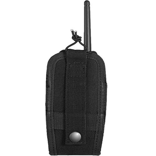 FRTKK Tactical Radio Holder Radio Holster Molle Radio Pouch Universal Radio Case Military Heavy Duty Radio Bag for Police Firefighter Two Ways Walkie Talkies Vest (Black-small) - color: Black-small