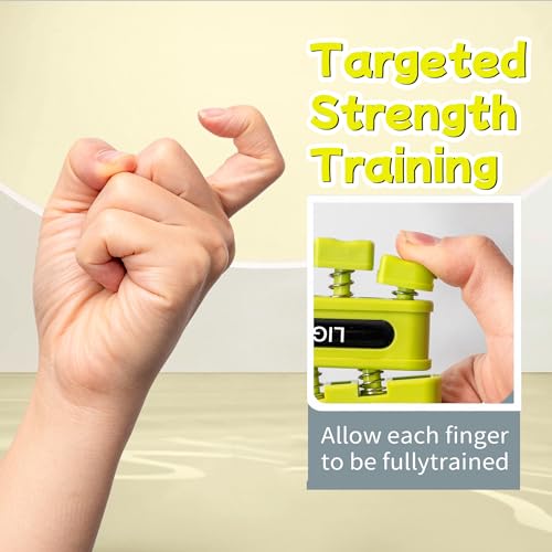 DICYWUDI Grip Strength Trainer, Finger Strength Trainer for Grip Strength Training for Fingers, Wrists, and Hands for Home, Office, Gym, Climbing, Athletes, Musicians, and Therapy - color: Yellow/Black/Red/Blue