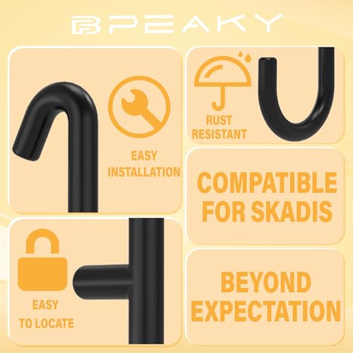 Black Pegboard S Hooks for IKEA SKADIS, 16 Pack | Compatible with IKEA SKADIS Pegboard, Rust Resistant Steel Hooks, 18 lb Load Capacity for Kitchen, Office, Craft - style: Black S Hook