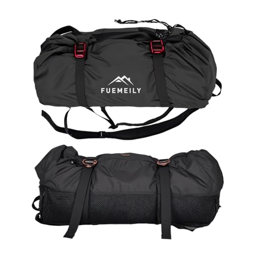 Foldable Rock Climbing Rope Bag, Black | Large Capacity, Folding Rope Storage Backpack, Adjustable Straps Outdoor Climbing Gears - color: 2-black