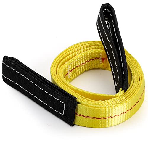 TOPZEA 4 Pack Lifting Sling Straps, 6'x 1" Durable Nylon Tow Straps Rigging Strap with 2 Wide Flat Eye Loops, Tree Saver Recovery Securing Strap Web Sling for Fitness, Wearing Guard, Moving Furniture