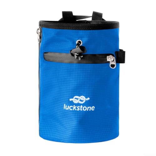 Rock Climbing Chalk Bag Featuring Stiffened Rim and Fleece Lining, No-Spill Magnesium Bag for Weightlifting Gymnastics Bouldering, 420D Fabric with Quick Clip Belt and Phone Pocket(Red) - size: Red