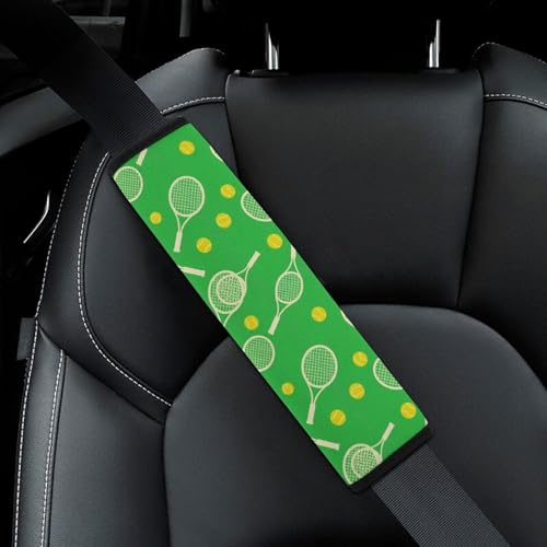 2 Piece Sports Racket Tennis Ball Car Seat Belt Pad Breathable Seat Belt Cushion for Child, Stroller Pushchair High Chair, Easy Install (No Tool) - color: Pattern 435
