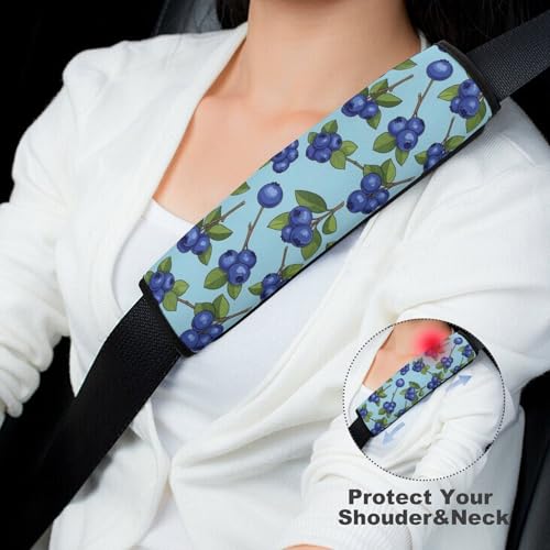2 Pack Universal Soft and Comfortable Car Seat Belt Pad for Girls and Boys, Stroller Pushchair High Chair, Blueberry Shoulder Protector - color: Pattern 463