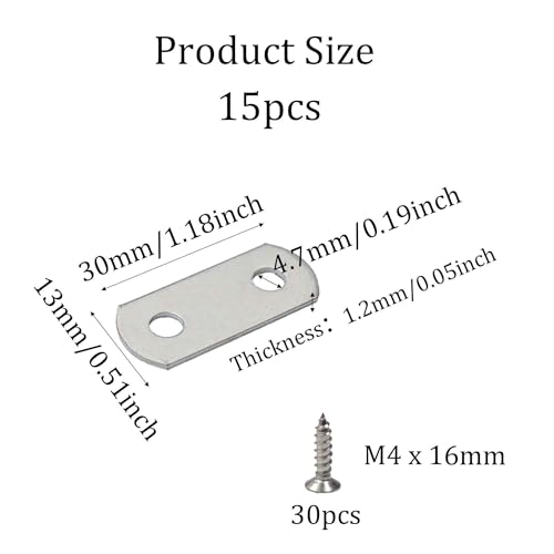 15PCS 0/0" Canvas Clips for Picture Framing, Offset Mounting Hardware with Screws for Art and Mirror Installation - size: 0/0"
