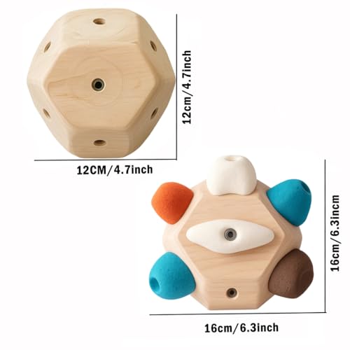 Handcrafted Boulder Block Build Strength and Precision 3D Climbing Ball for Training Simulated Rock Wall Holds Portable Gear Gifts Rocks Climbers Block Anywhere(Size:Lasso + climbing ball + storage ba - size: Lasso + climbing ball + storage bag