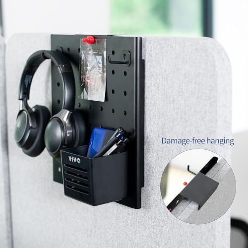 VIVO Steel Hanging Pegboard, 10 x 11 inch Magnetic Peg Board with Hook Fitting 1.2 Inch Surfaces, Accessory Organizer for Cubicles and More, Black, PP-DK03H